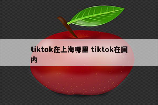 tiktok在上海哪里 tiktok在国内