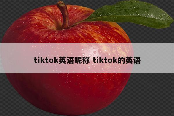 tiktok英语昵称 tiktok的英语