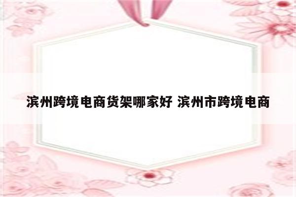 滨州跨境电商货架哪家好 滨州市跨境电商