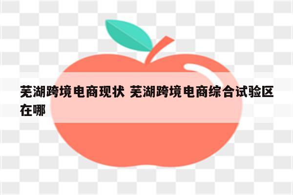 芜湖跨境电商现状 芜湖跨境电商综合试验区在哪