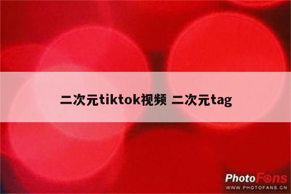 二次元tiktok视频 二次元tag