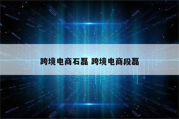跨境电商石磊 跨境电商段磊