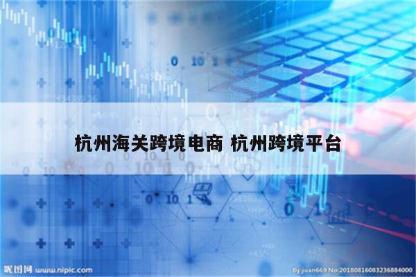 杭州海关跨境电商 杭州跨境平台