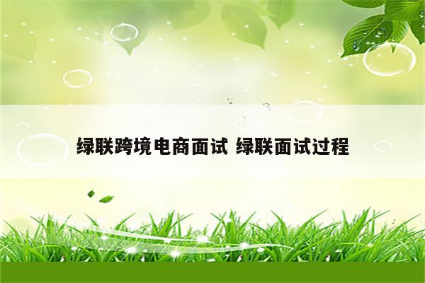 绿联跨境电商面试 绿联面试过程