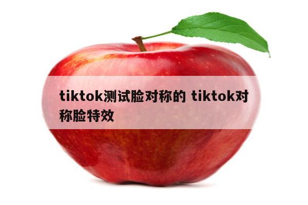 tiktok测试脸对称的 tiktok对称脸特效