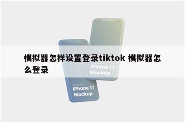 模拟器怎样设置登录tiktok 模拟器怎么登录
