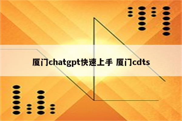 厦门chatgpt快速上手 厦门cdts