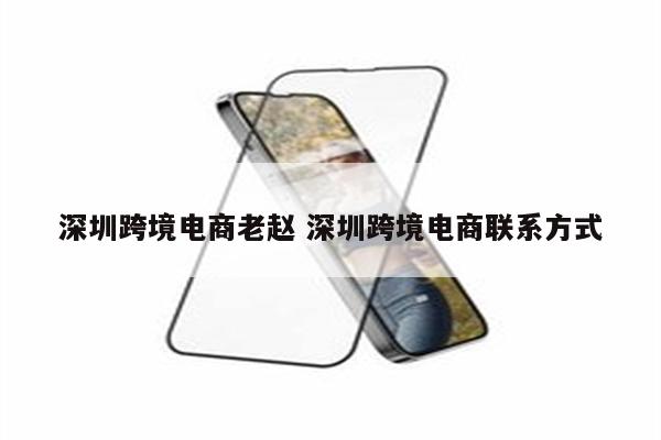 深圳跨境电商老赵 深圳跨境电商联系方式