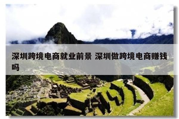 深圳跨境电商就业前景 深圳做跨境电商赚钱吗