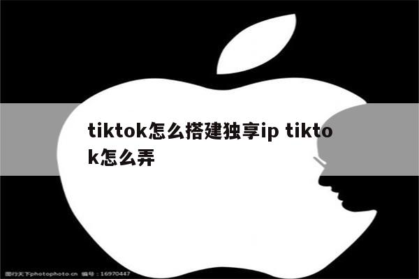 tiktok怎么搭建独享ip tiktok怎么弄