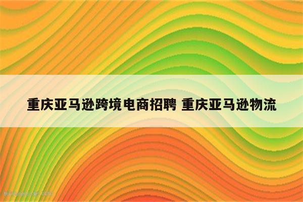 重庆亚马逊跨境电商招聘 重庆亚马逊物流