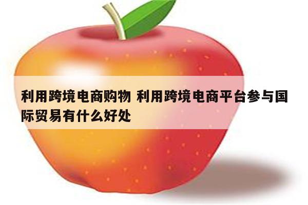 利用跨境电商购物 利用跨境电商平台参与国际贸易有什么好处