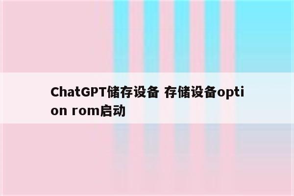 ChatGPT储存设备 存储设备option rom启动