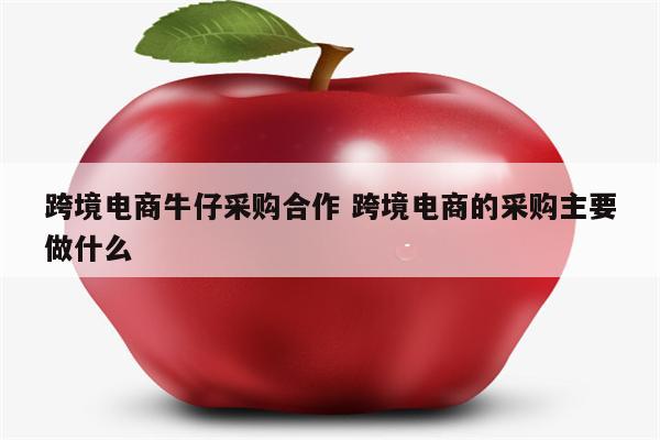 跨境电商牛仔采购合作 跨境电商的采购主要做什么