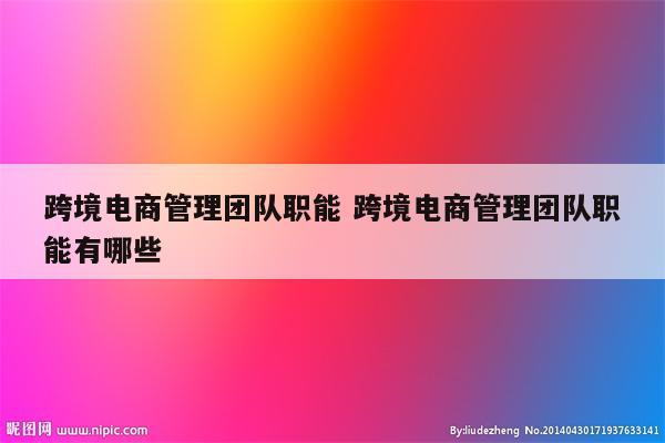 跨境电商管理团队职能 跨境电商管理团队职能有哪些