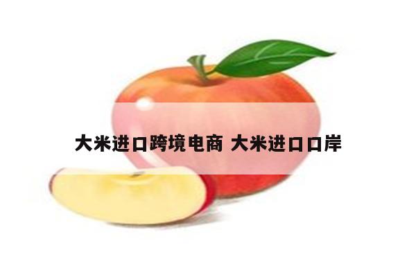 大米进口跨境电商 大米进口口岸