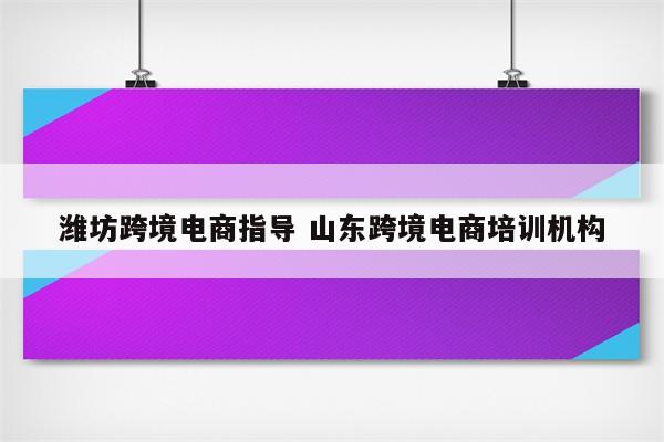 潍坊跨境电商指导 山东跨境电商培训机构