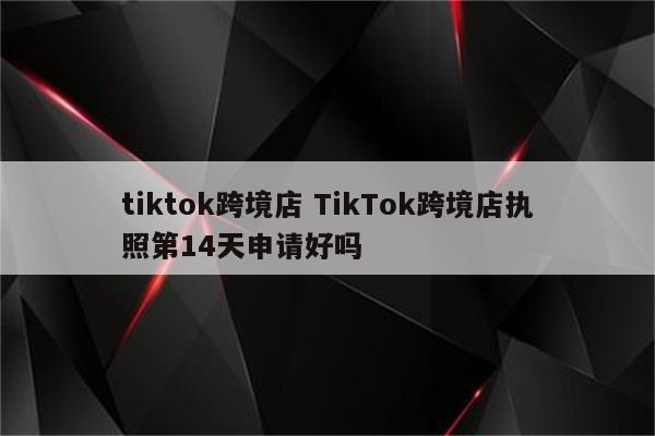 tiktok跨境店 TikTok跨境店执照第14天申请好吗