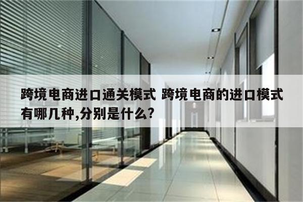 跨境电商进口通关模式 跨境电商的进口模式有哪几种,分别是什么?