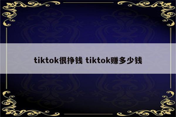 tiktok很挣钱 tiktok赚多少钱
