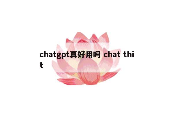 chatgpt真好用吗 chat thit