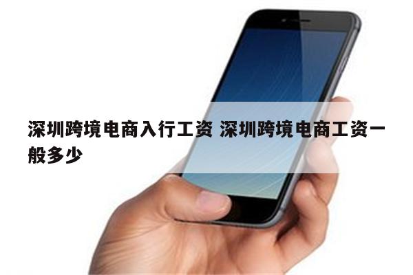 深圳跨境电商入行工资 深圳跨境电商工资一般多少