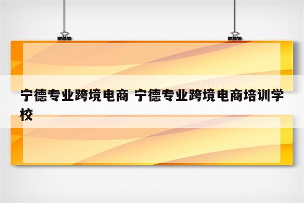 宁德专业跨境电商 宁德专业跨境电商培训学校