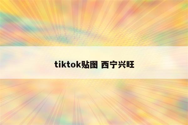 tiktok贴图 西宁兴旺