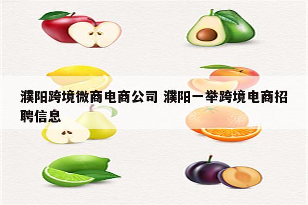 濮阳跨境微商电商公司 濮阳一举跨境电商招聘信息