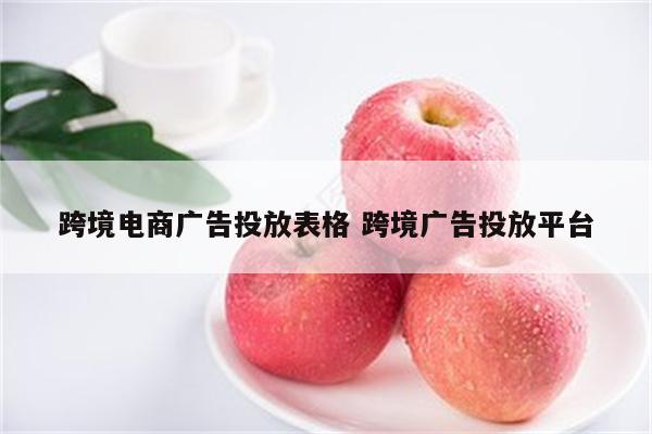 跨境电商广告投放表格 跨境广告投放平台