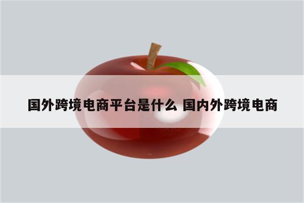 国外跨境电商平台是什么 国内外跨境电商