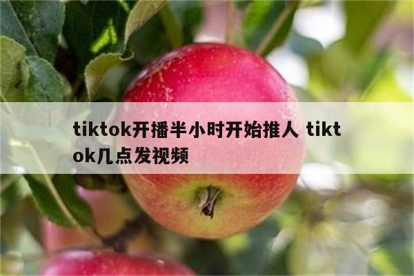 tiktok开播半小时开始推人 tiktok几点发视频