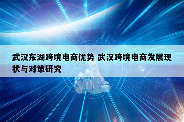 武汉东湖跨境电商优势 武汉跨境电商发展现状与对策研究