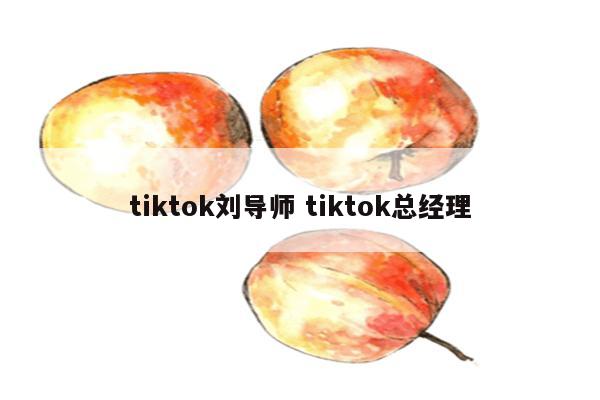 tiktok刘导师 tiktok总经理