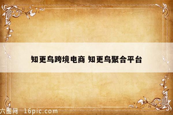 知更鸟跨境电商 知更鸟聚合平台