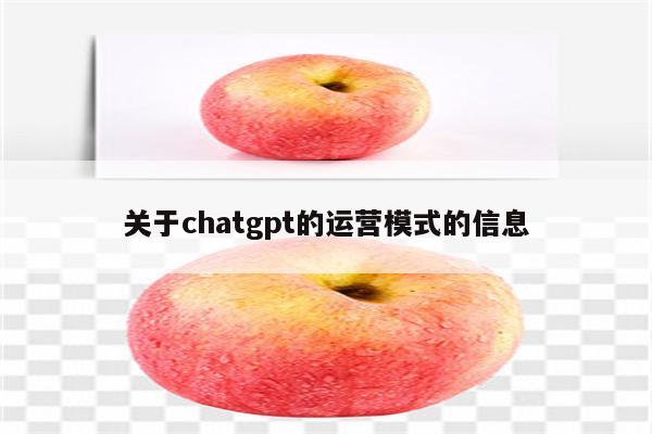 关于chatgpt的运营模式的信息