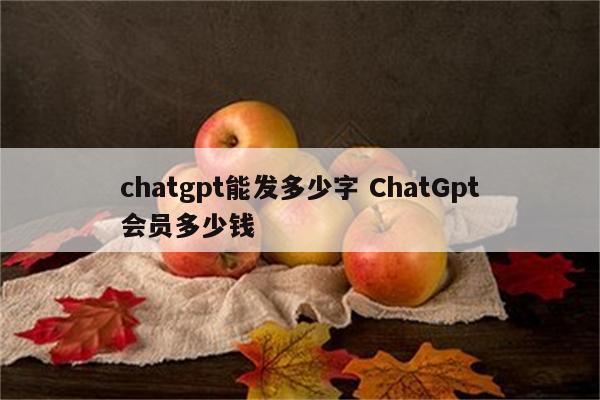 chatgpt能发多少字 ChatGpt会员多少钱