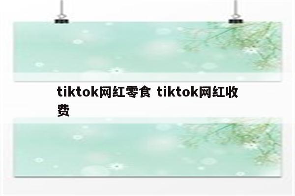 tiktok网红零食 tiktok网红收费