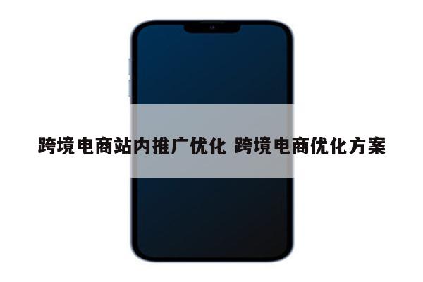 跨境电商站内推广优化 跨境电商优化方案