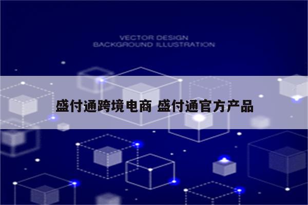 盛付通跨境电商 盛付通官方产品