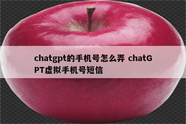 chatgpt的手机号怎么弄 chatGPT虚拟手机号短信