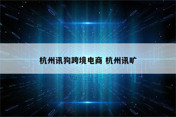 杭州讯狗跨境电商 杭州讯旷