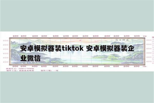 安卓模拟器装tiktok 安卓模拟器装企业微信