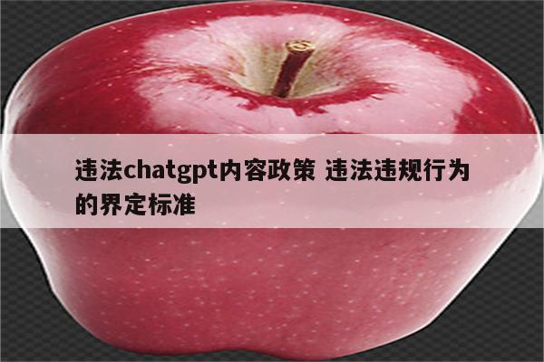 违法chatgpt内容政策 违法违规行为的界定标准