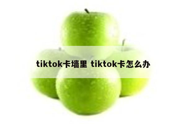 tiktok卡墙里 tiktok卡怎么办