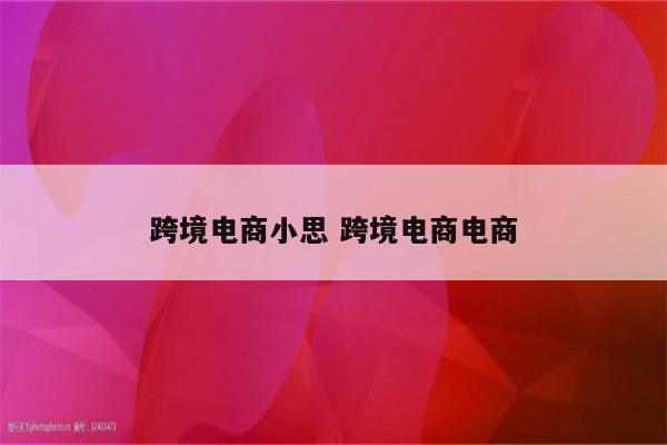 跨境电商小思 跨境电商电商