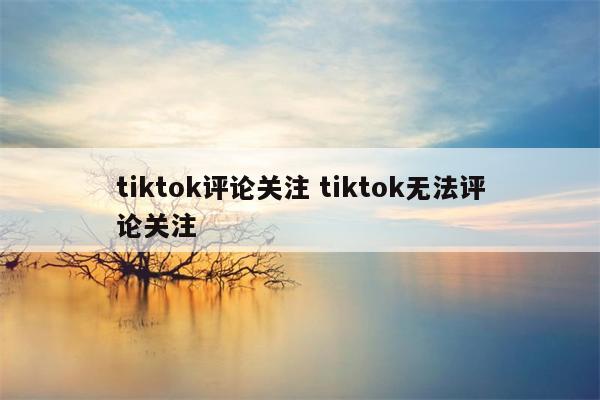 tiktok评论关注 tiktok无法评论关注