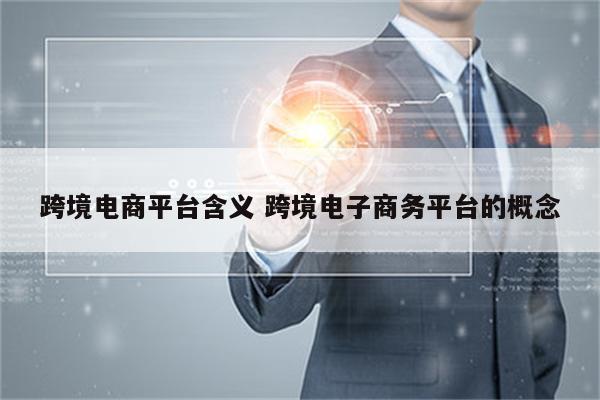 跨境电商平台含义 跨境电子商务平台的概念