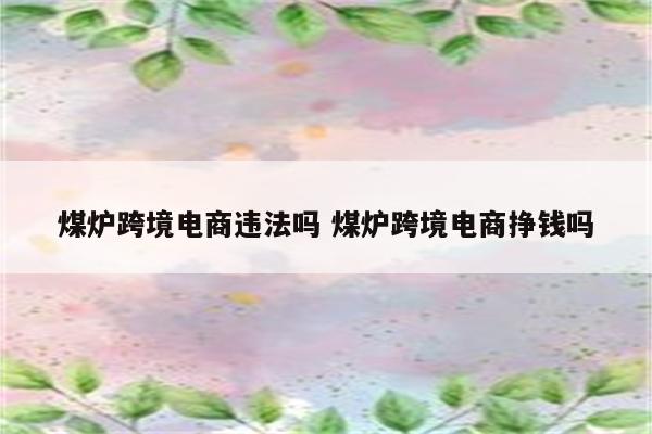 煤炉跨境电商违法吗 煤炉跨境电商挣钱吗