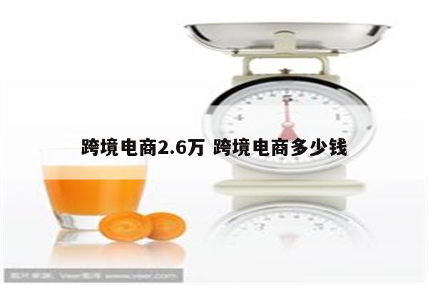 跨境电商2.6万 跨境电商多少钱